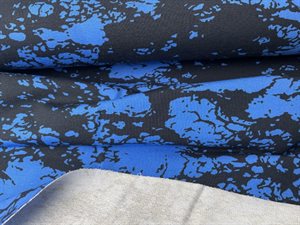 ​​​​​​​French Terry  - grafisk mønster i sort og blå